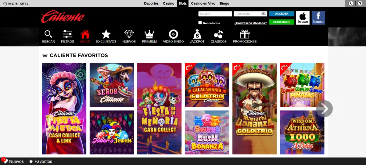 caliente casino juegos